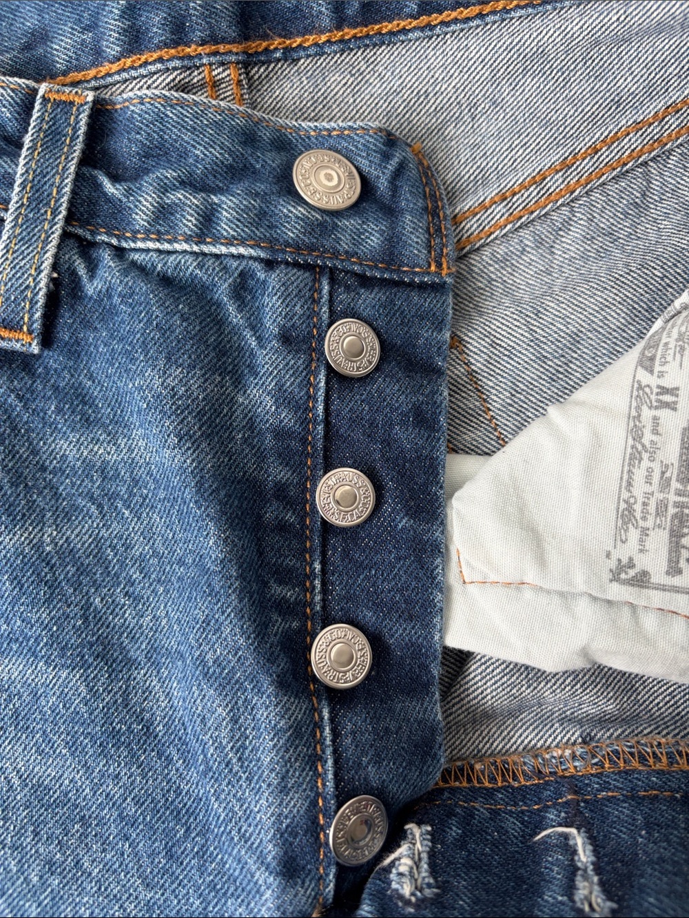 Levi's Blue Straight Ripped Jeans - Picture 3 of 6